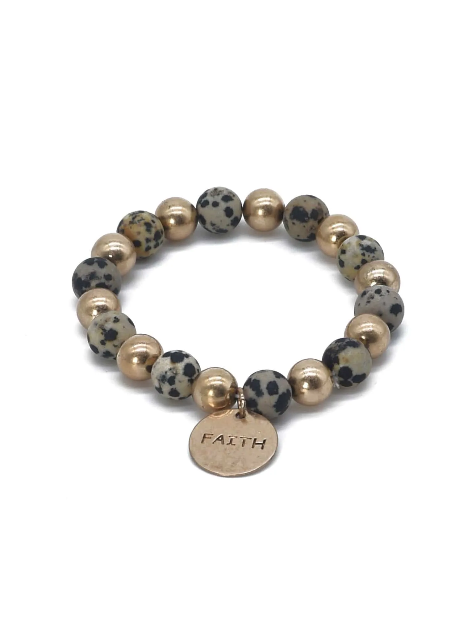 CB2130 Faith Charm Semi Precious Bracelet