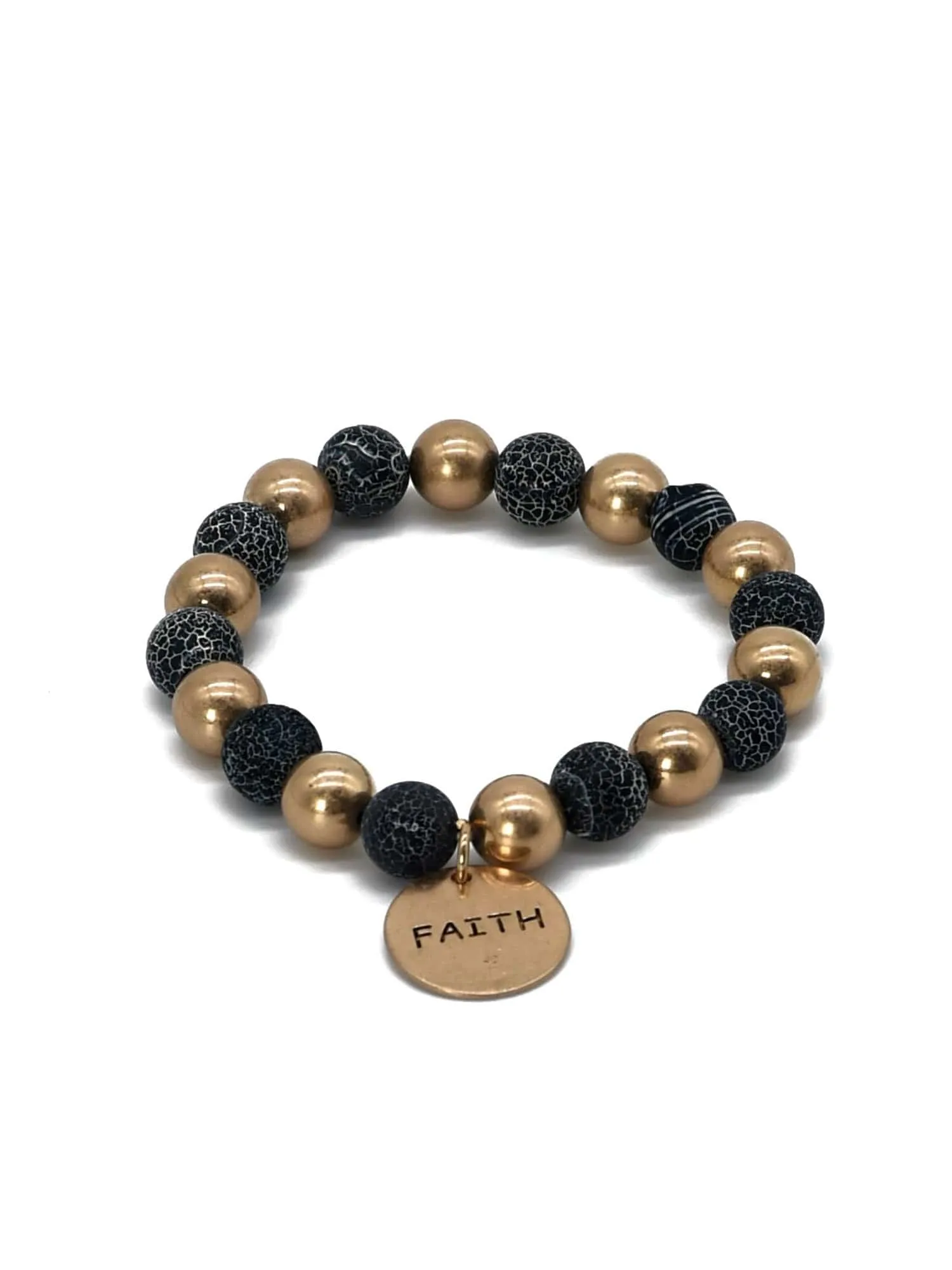 CB2130 Faith Charm Semi Precious Bracelet