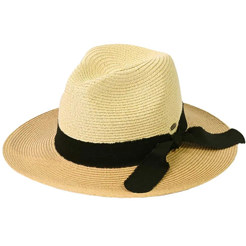 C.C Frayed Bow Trim Band Panama Hat