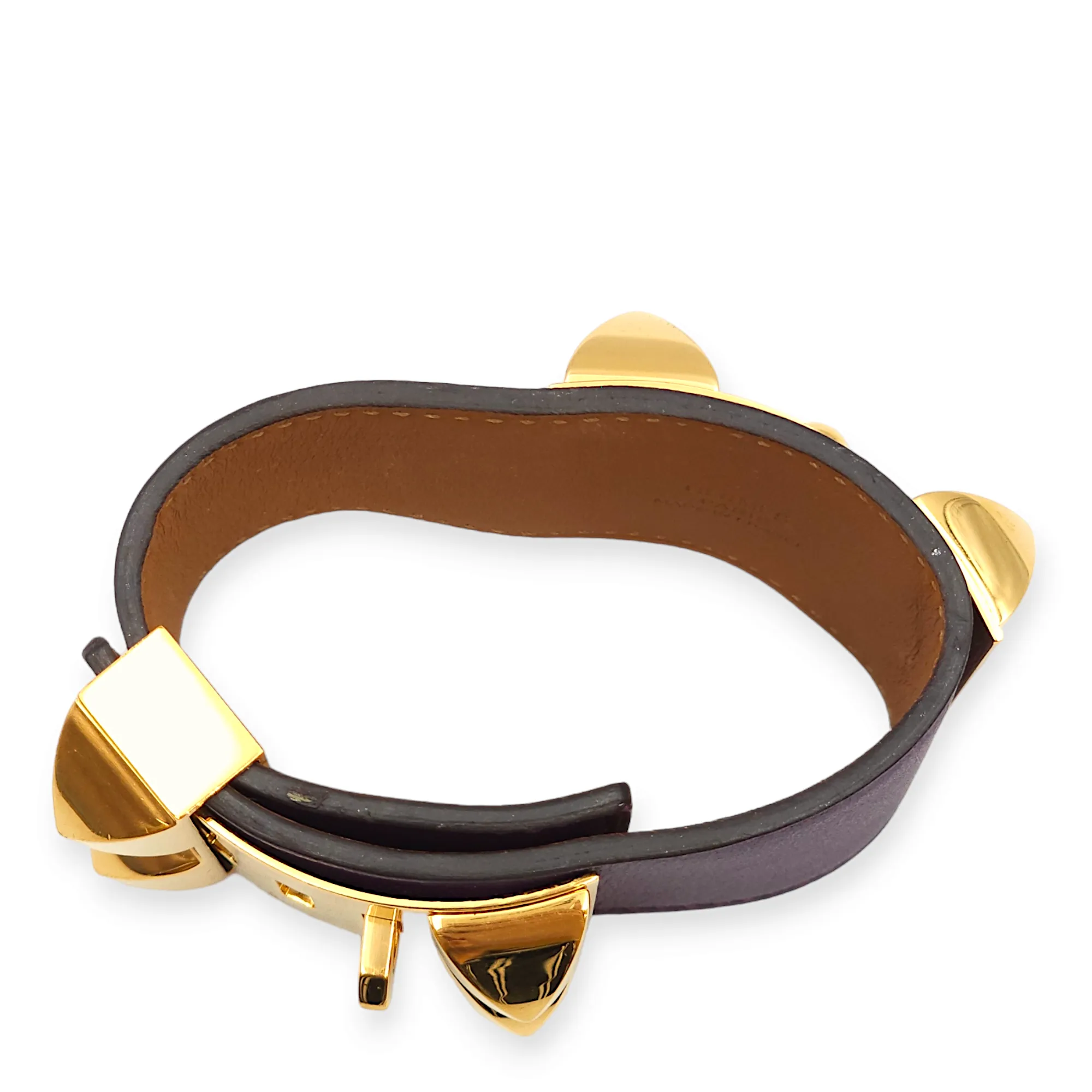 CDC Large Iris Bracelet in Swift, Gold hardware