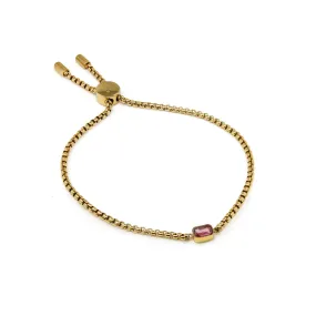 Children's October Opal Birthstone Bracelet - Yellow Gold