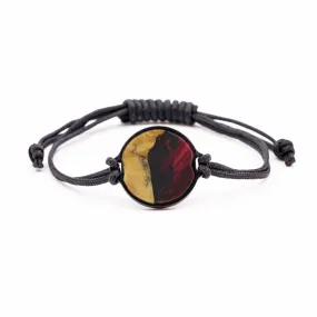 Circle Wood Resin Bracelet - Carleton (Dark Red, 584647)