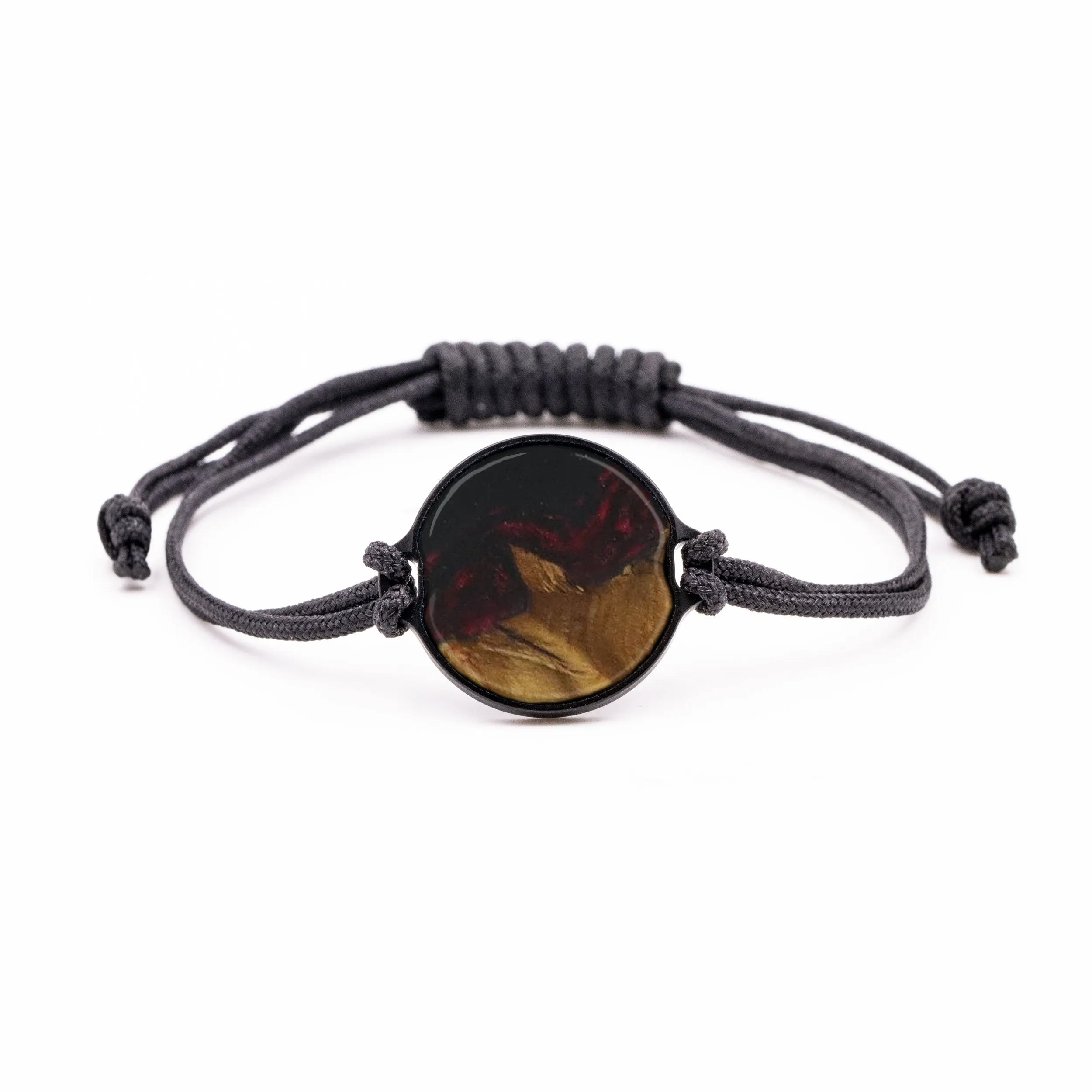 Circle Wood Resin Bracelet - Genoveva (Dark Red, 589906)