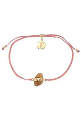 Citrine Crystal Bracelet | Salmon - Gold