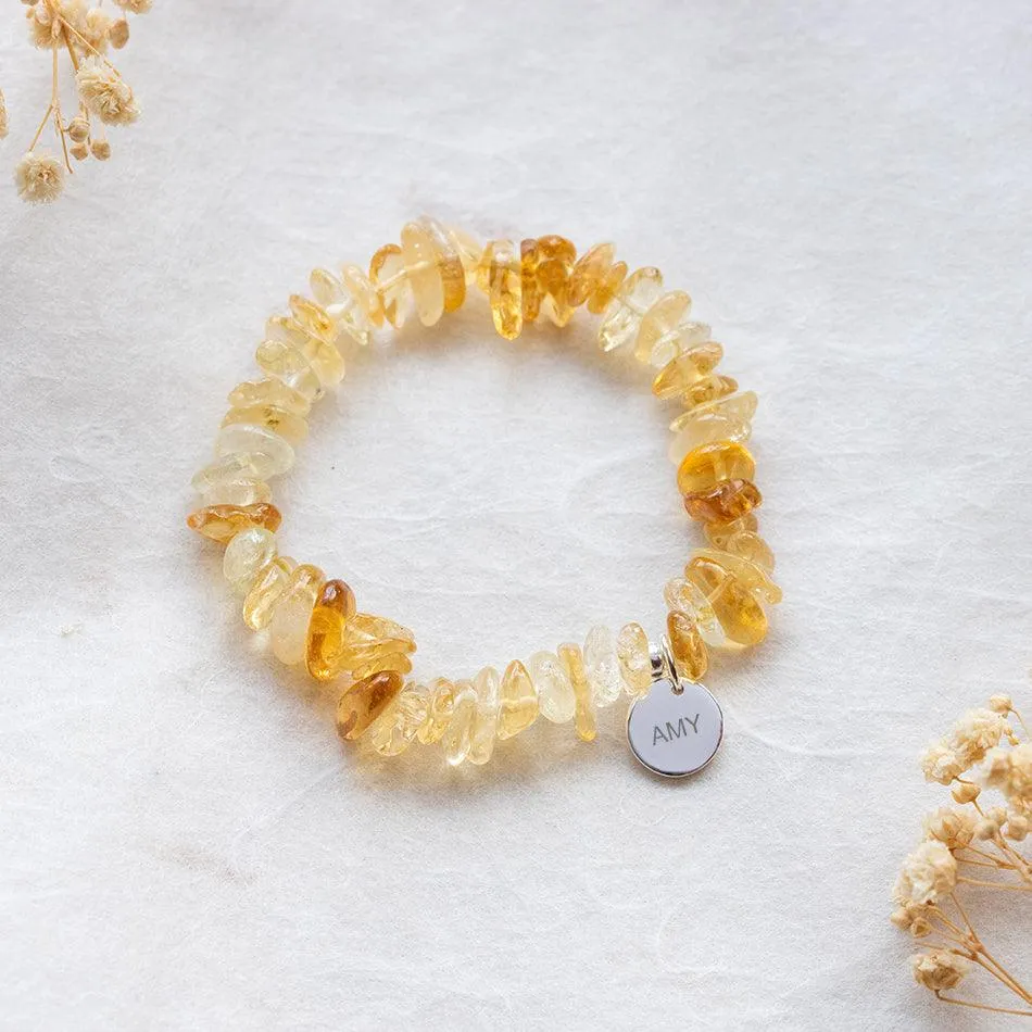 Citrine Crystal Chip Bracelet