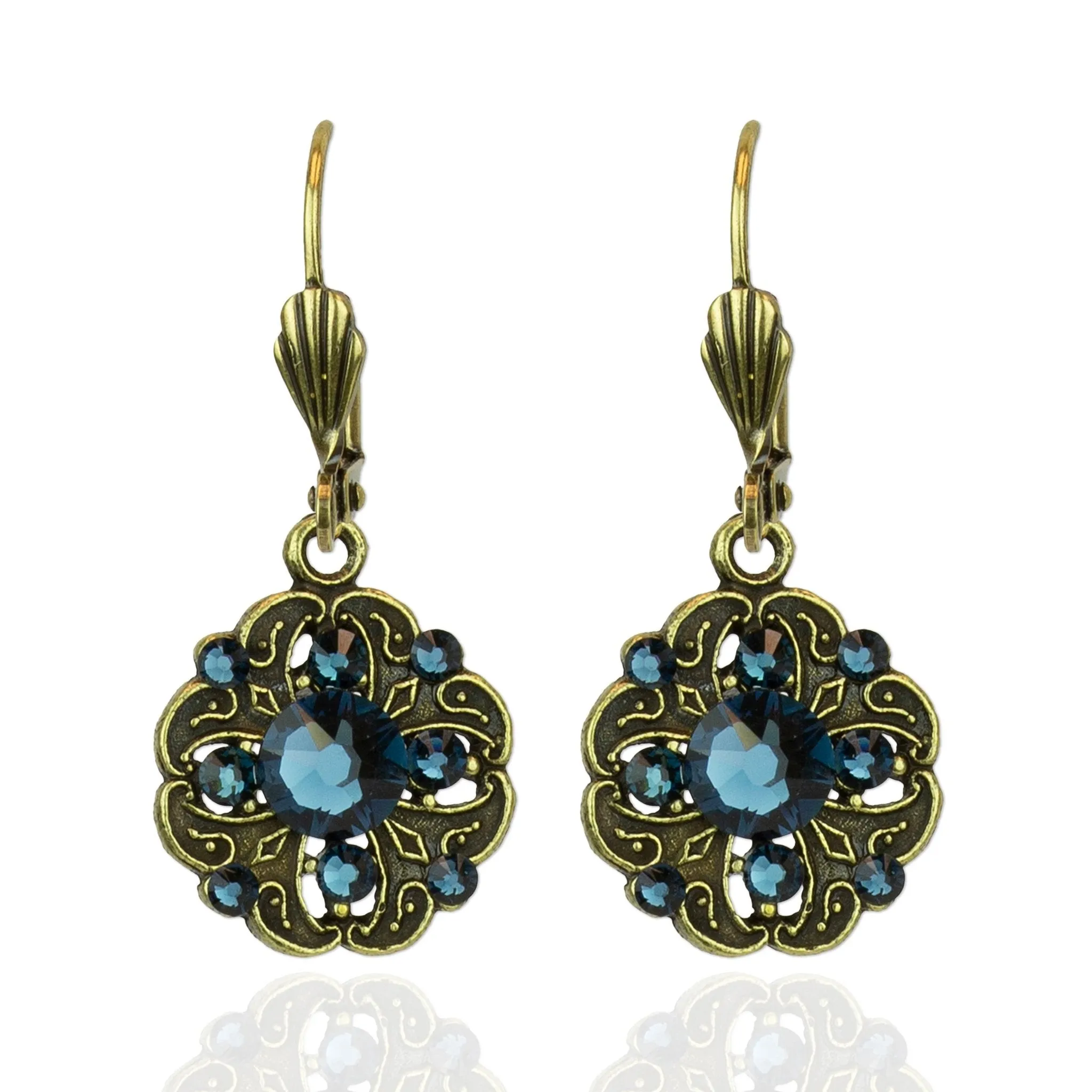 Classic Floral Filigree Goldtone Drop Earrings