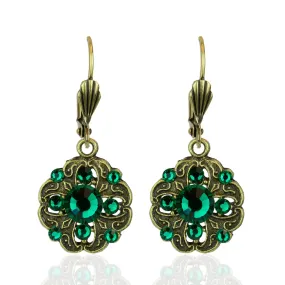 Classic Floral Filigree Goldtone Drop Earrings