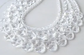 Clear Lucite Acrylic Statement Beaded Chunky Womens Neklace - Warhol