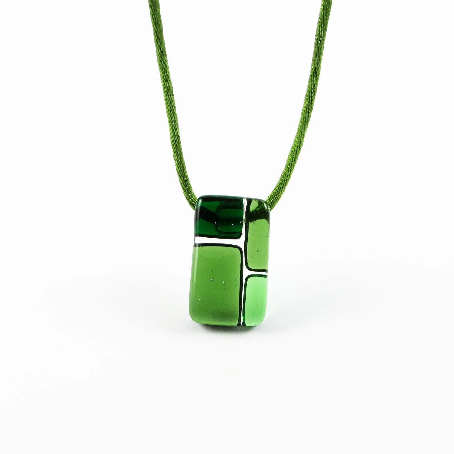 Cobblestones Mini Glass Pendant - Green