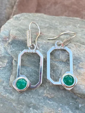 Colombian Emerald Earrings in Sterling Silver dangles 1ct set 4