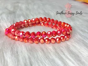 Coral AB Crystal Bracelet