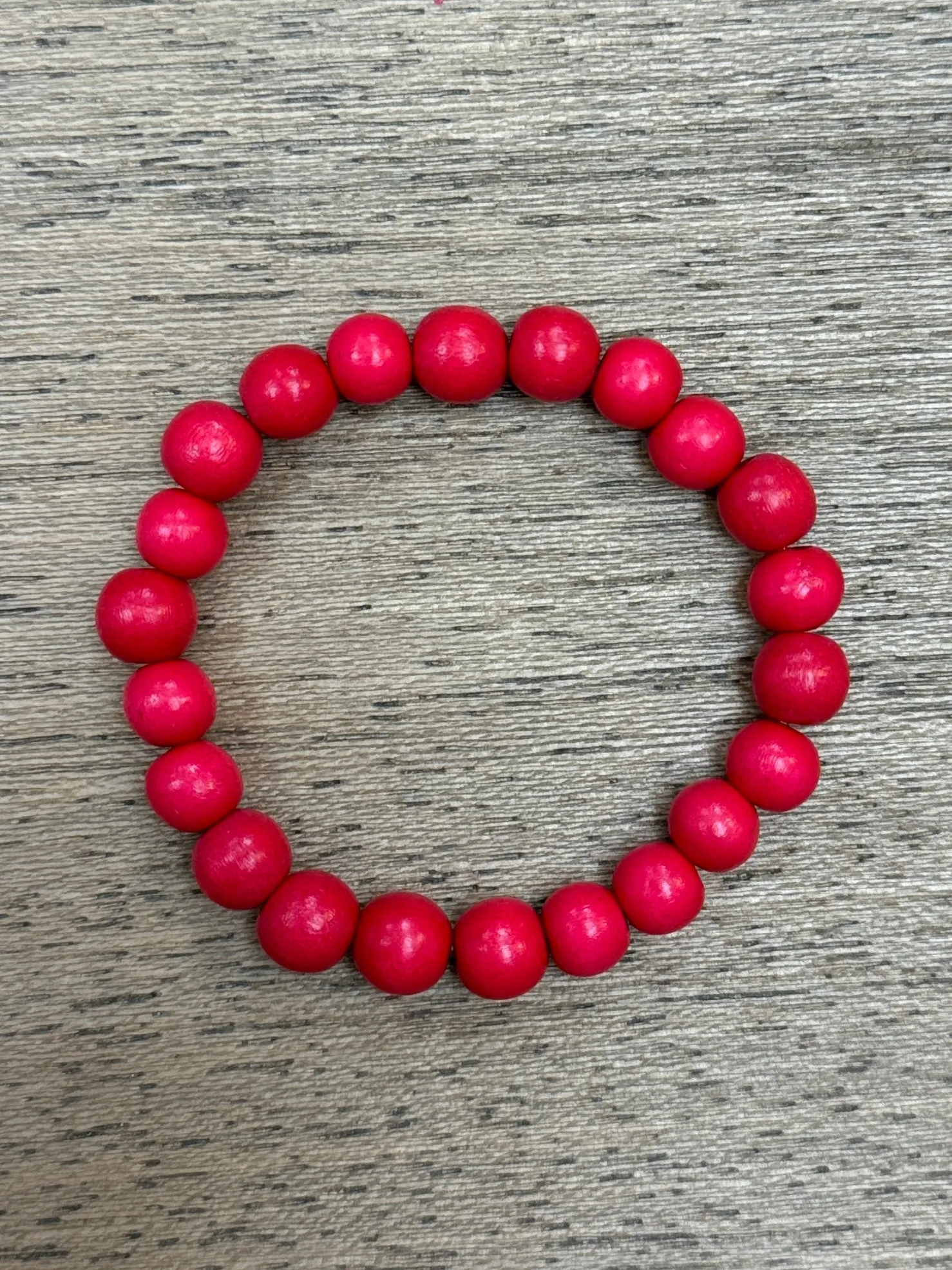 Coral Red Wood 8mm Bracelet