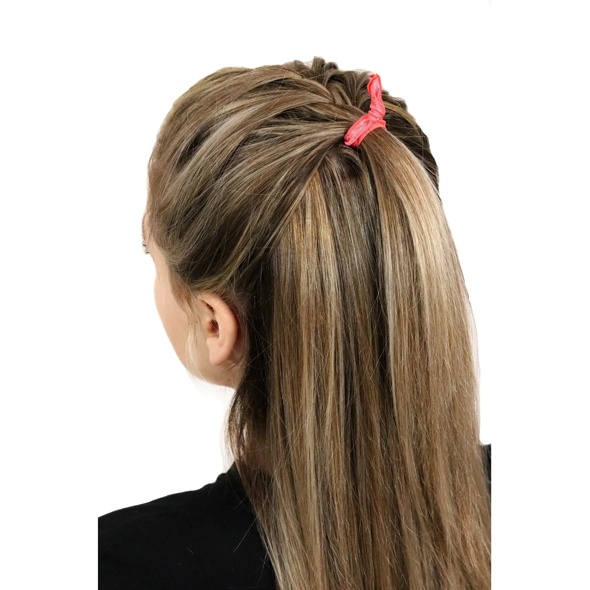 Coral Ribbon Hair Ties - 10