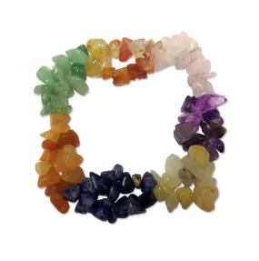 Crystal Chip Bracelet - Double Elasticated 7 Colour