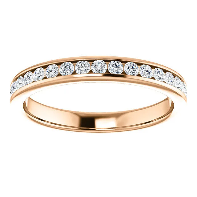 Cubic Zirconia Anniversary Ring Band, Style 04-60 (0.50 TCW Round Channel)