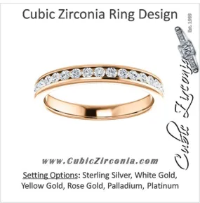 Cubic Zirconia Anniversary Ring Band, Style 04-60 (0.50 TCW Round Channel)