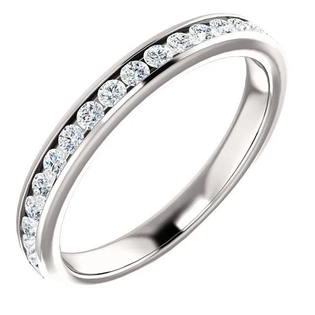 Cubic Zirconia Anniversary Ring Band, Style 04-60 (0.50 TCW Round Channel)