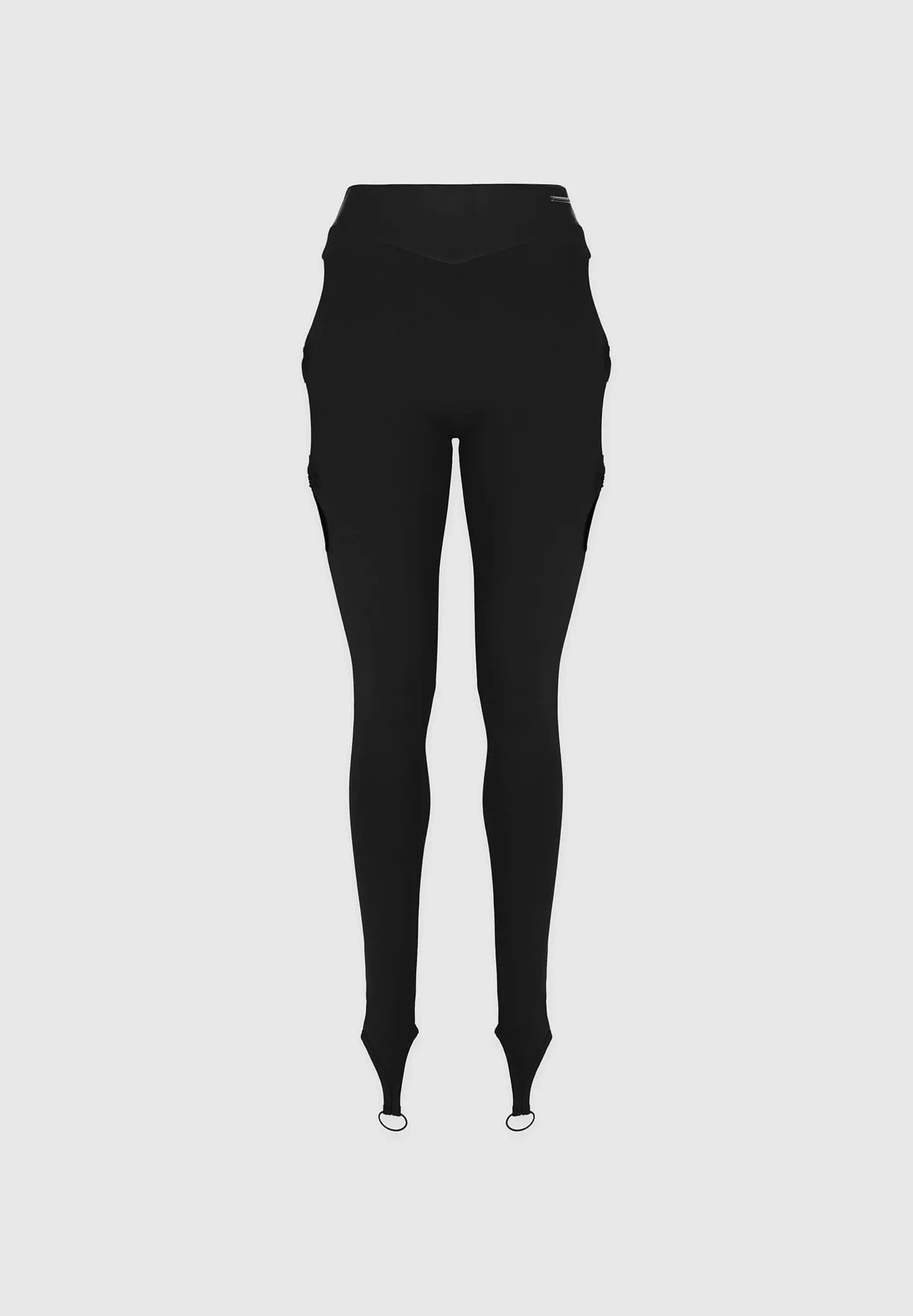 Cut-Out O-Ring Leggings  - Black