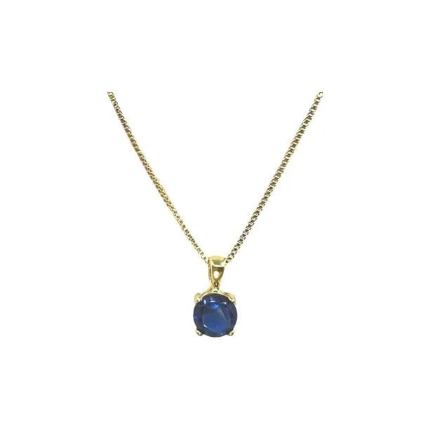 CZ 'Basket Set' Necklace- Sapphire  (NGCH465B)