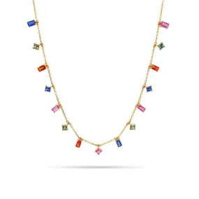 Dangling Rainbow Sapphire Choker