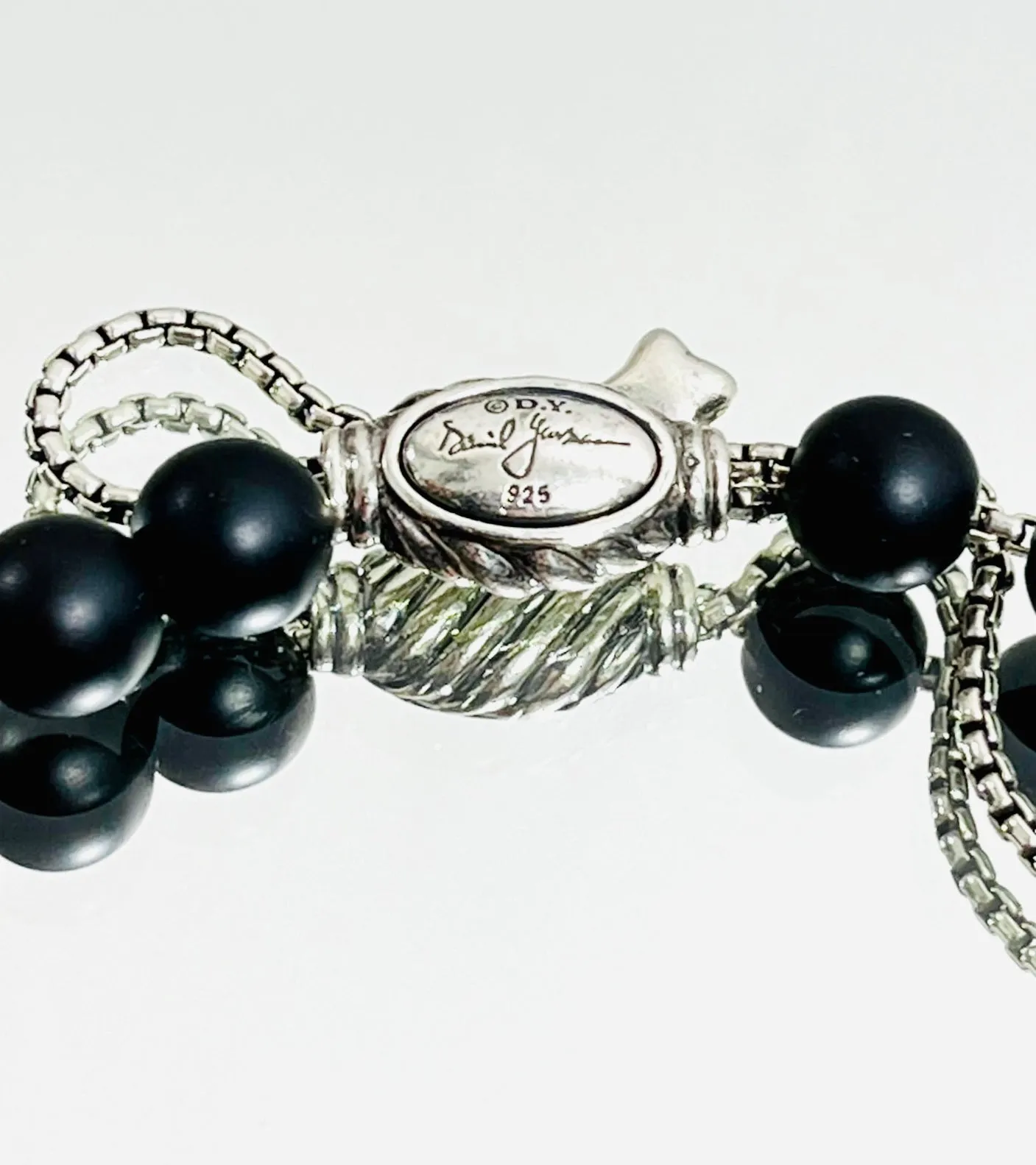 David Yurman Onyx & Diamond Beaded Bracelet