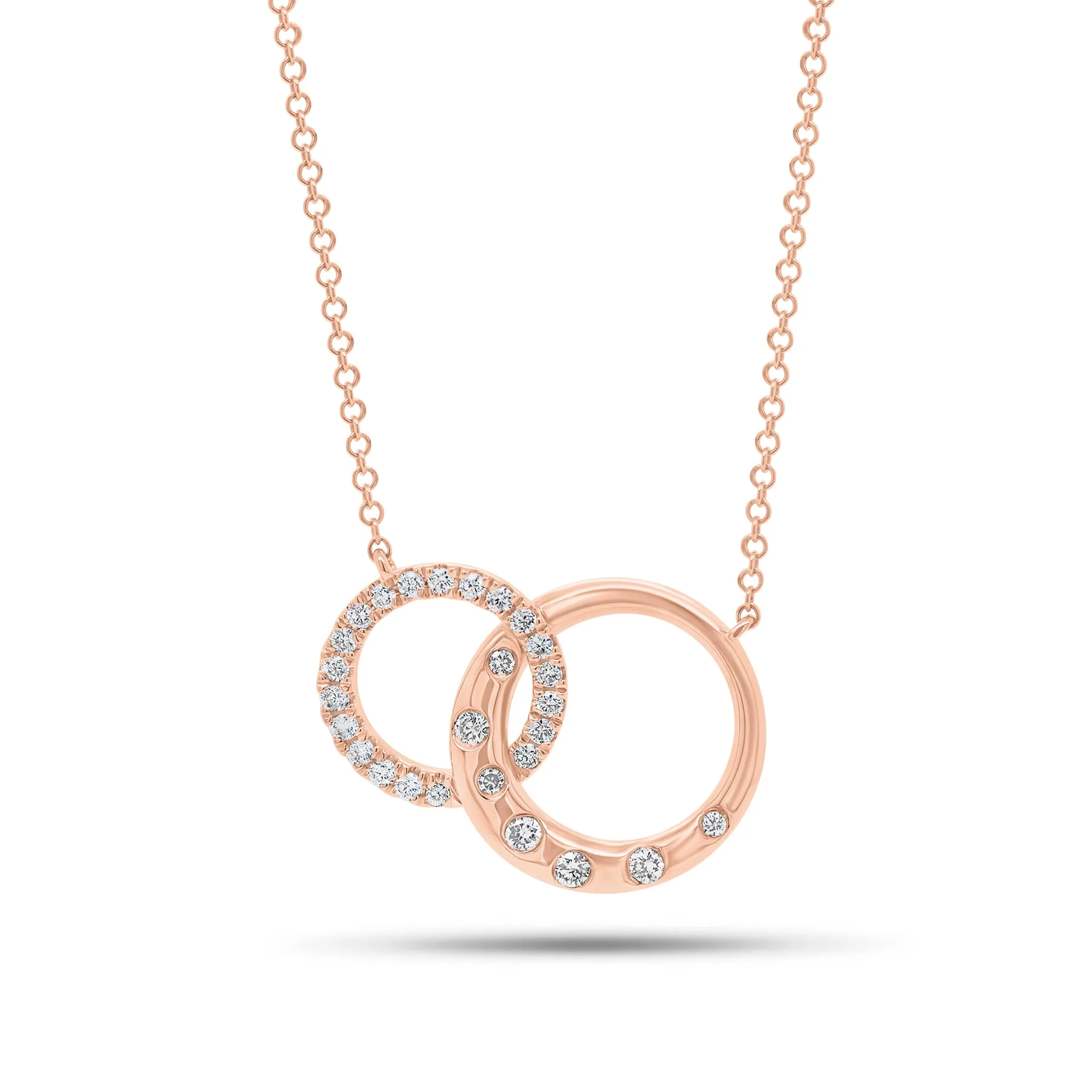 Diamond & Gold Interlocking Links Necklace