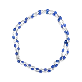 Diamond & Sapphire Bead Estate Necklace