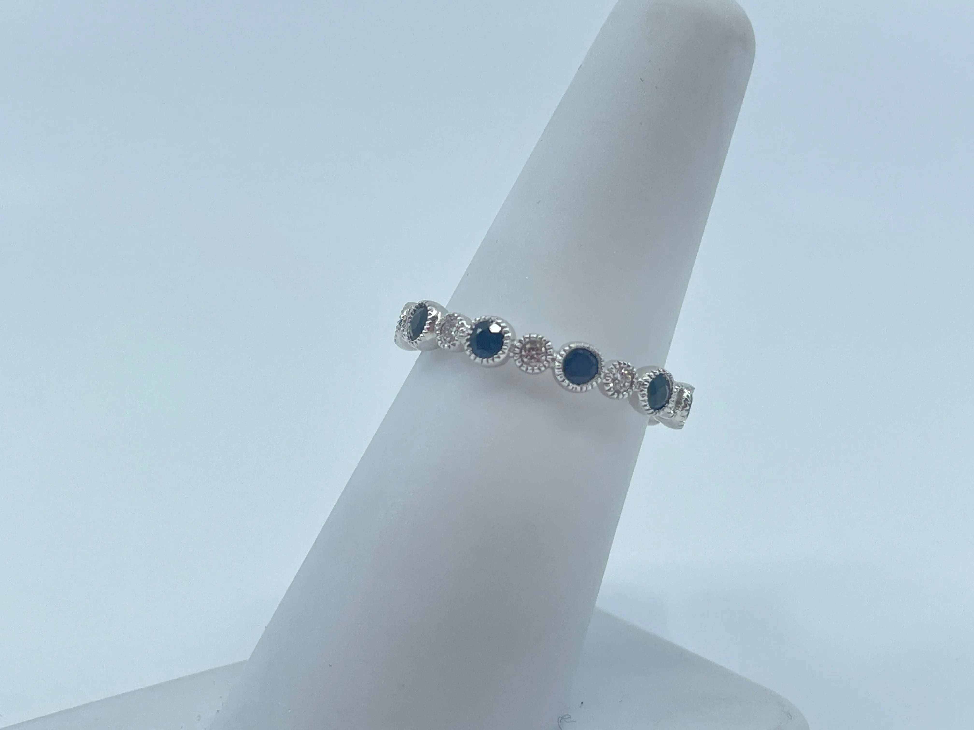 Diamond and Sapphire Eternity Band