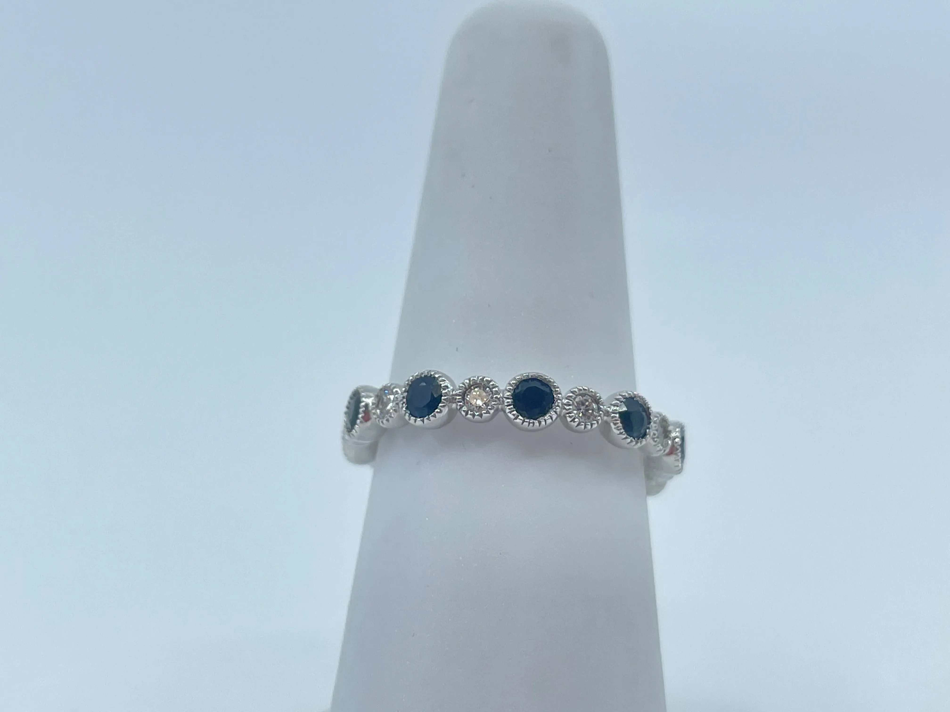 Diamond and Sapphire Eternity Band