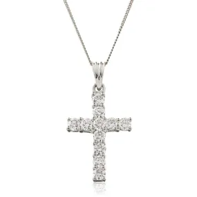 Diamond Claw Setting Cross Pendant