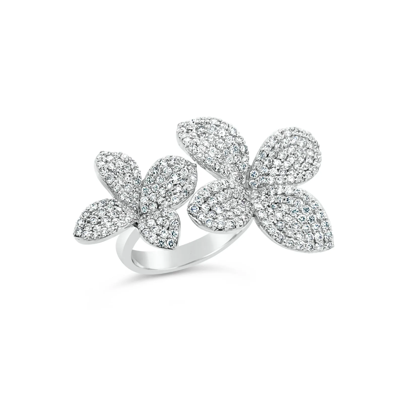 Diamond Flower Duo Ring