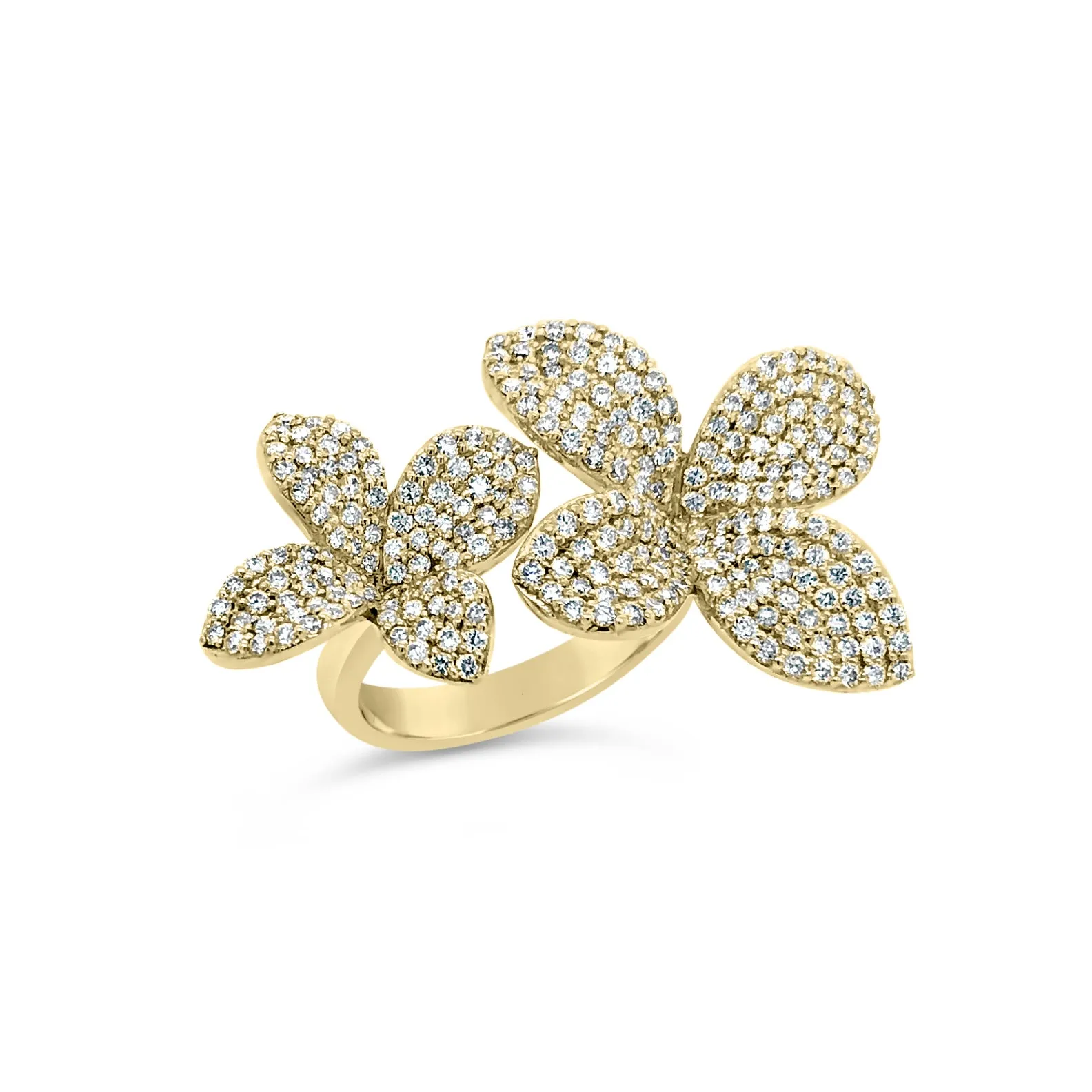 Diamond Flower Duo Ring