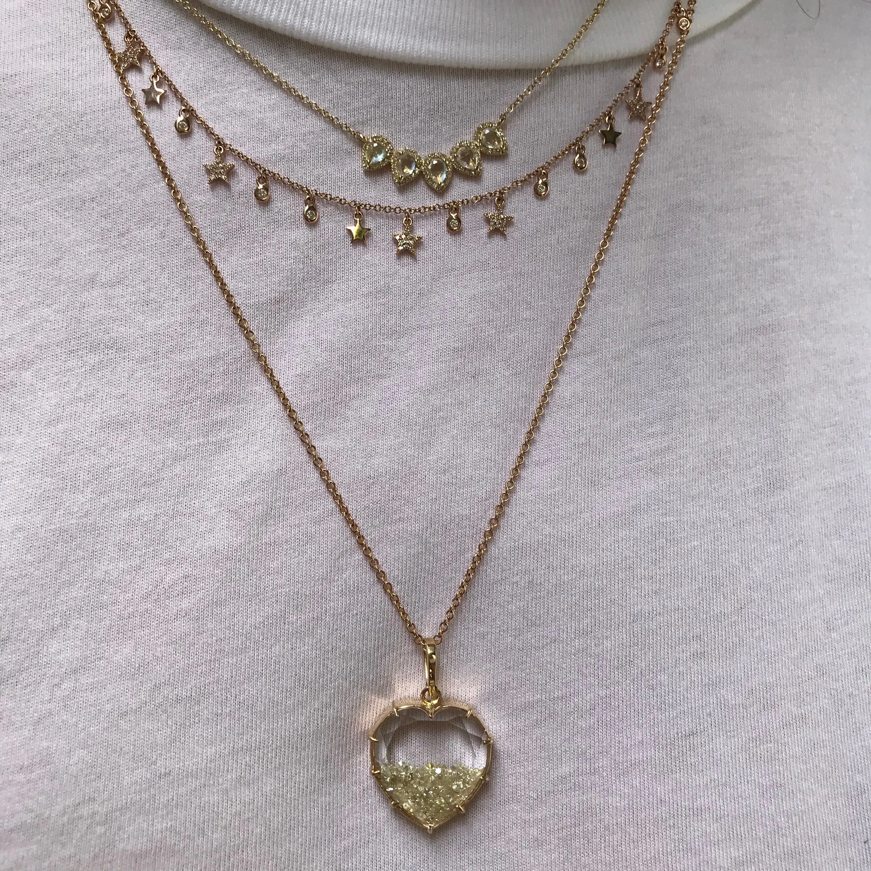 Diamond Heart Shaker Necklace