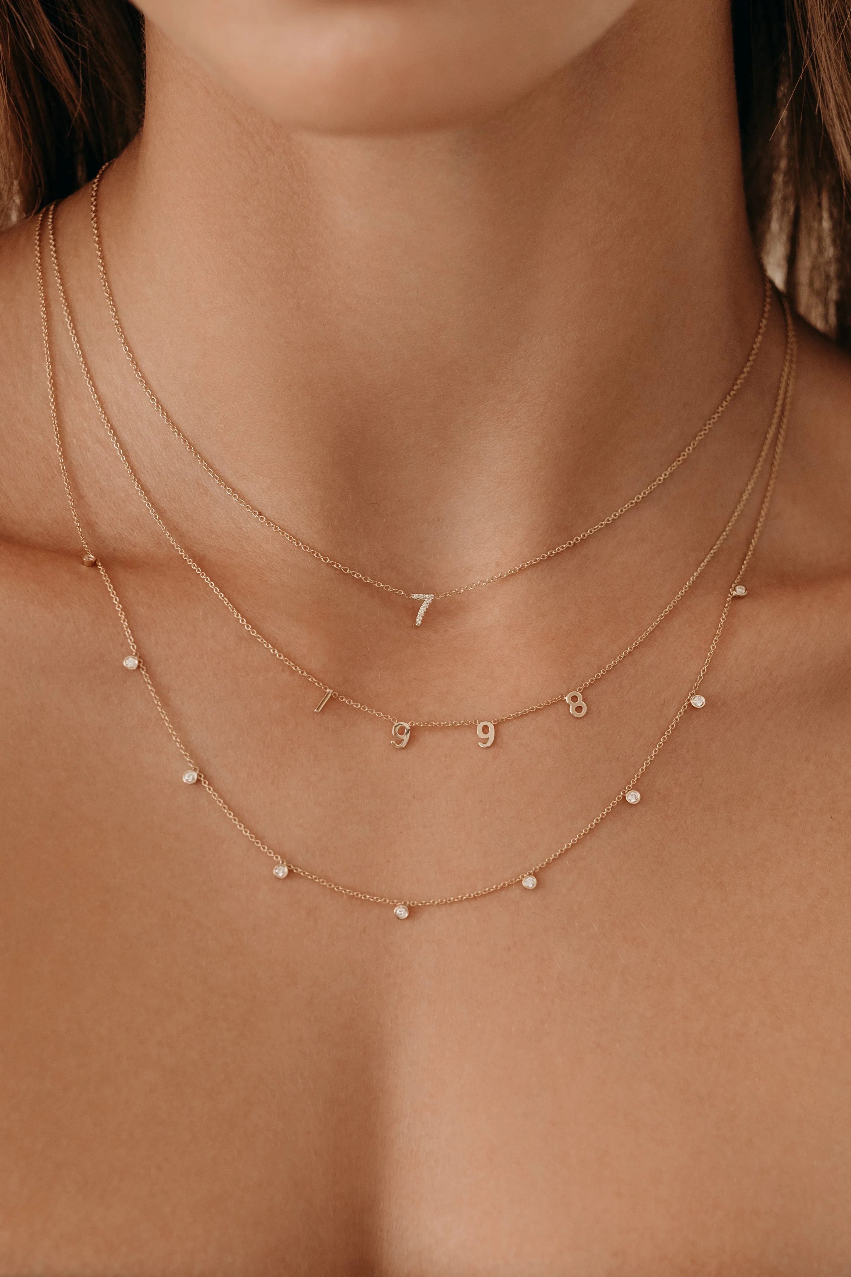 Diamond Number Necklace