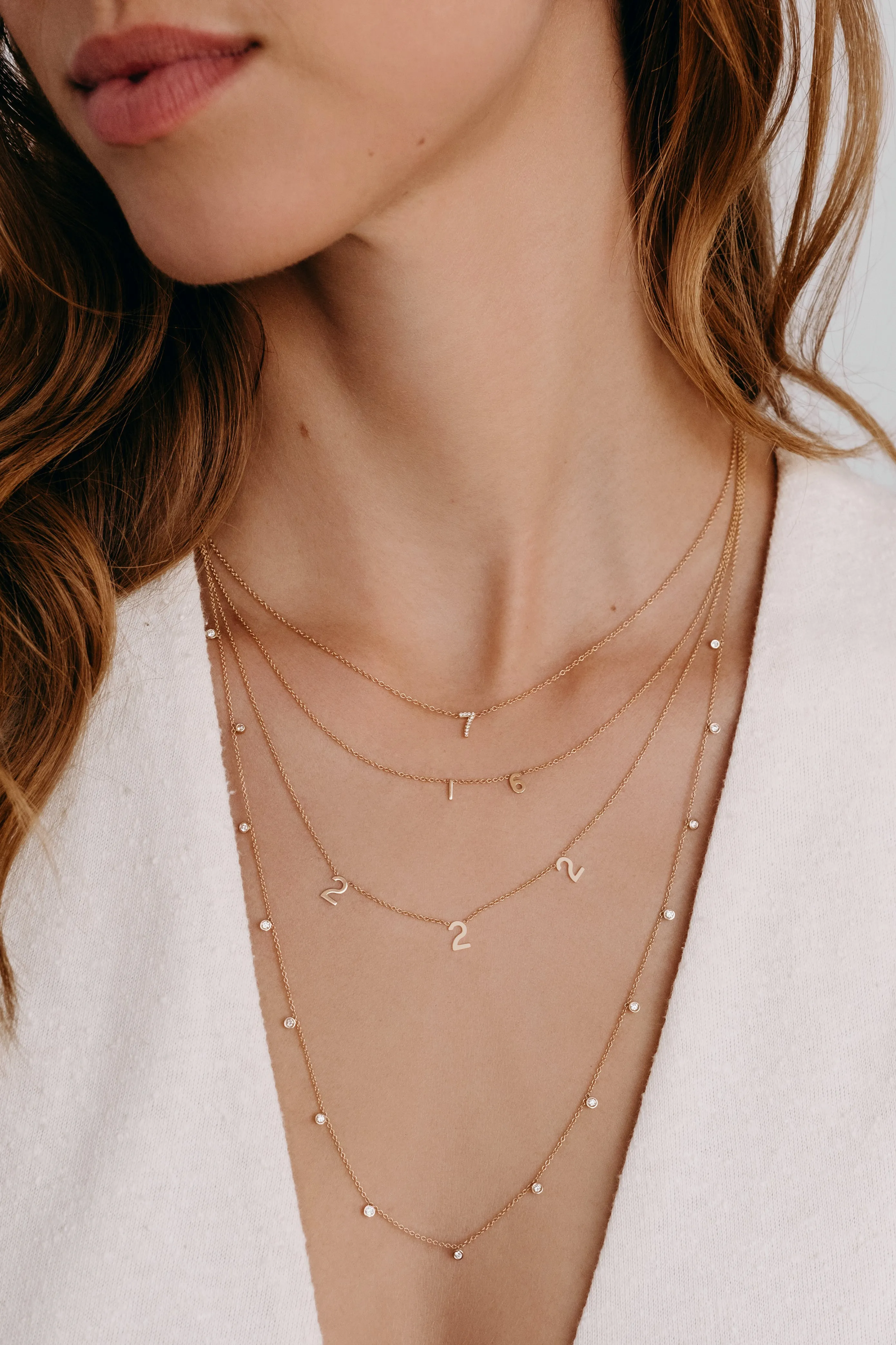 Diamond Number Necklace