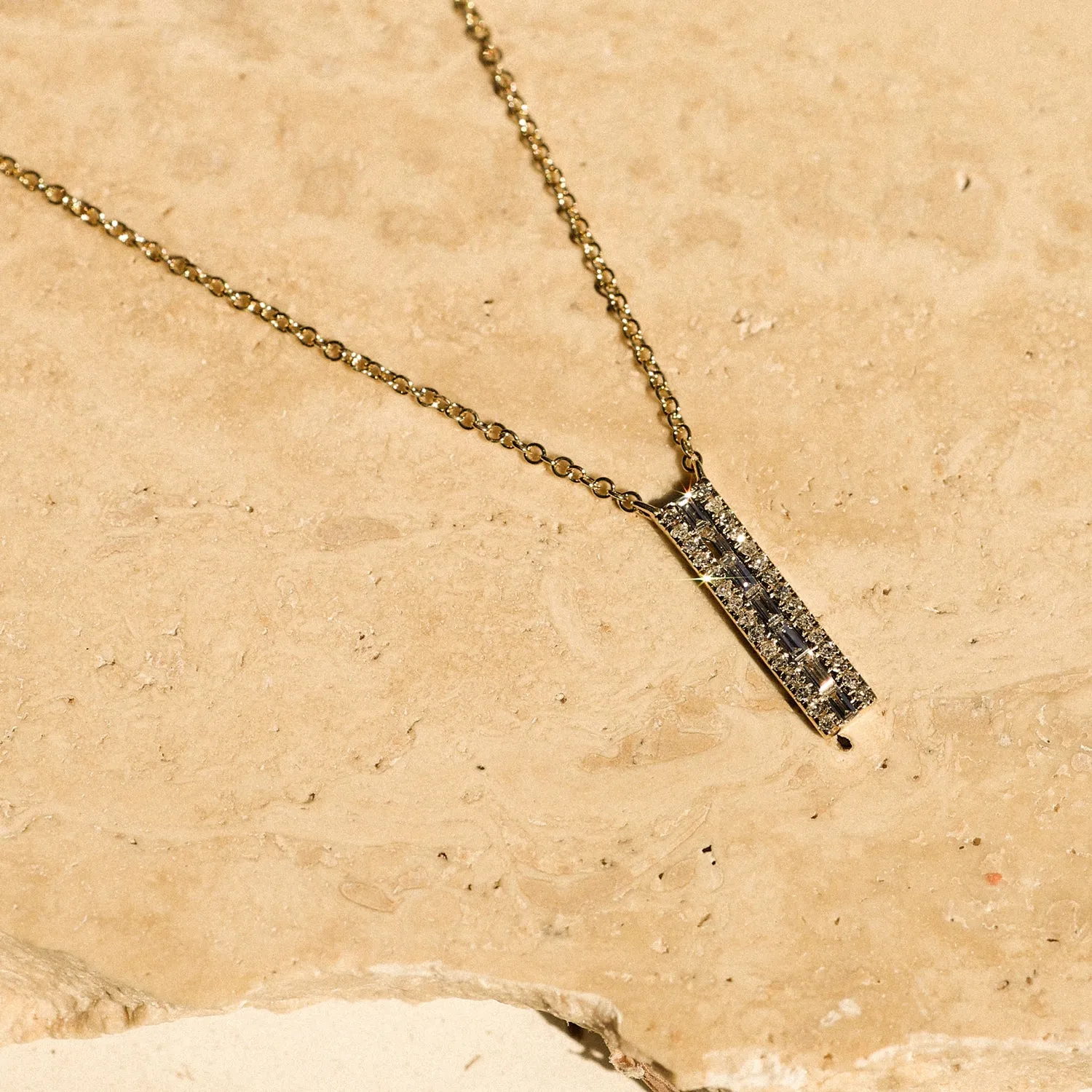 Diamond Path Necklace | 14k Gold & Diamond