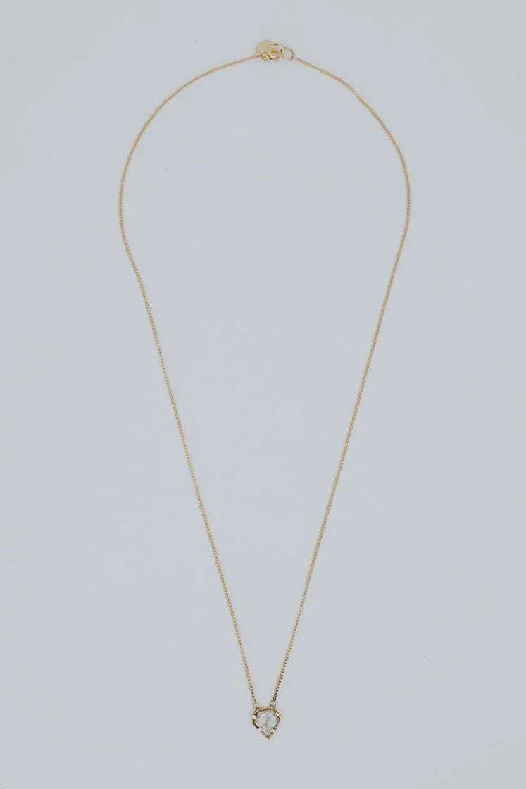 Diamond Shield Necklace - 14k