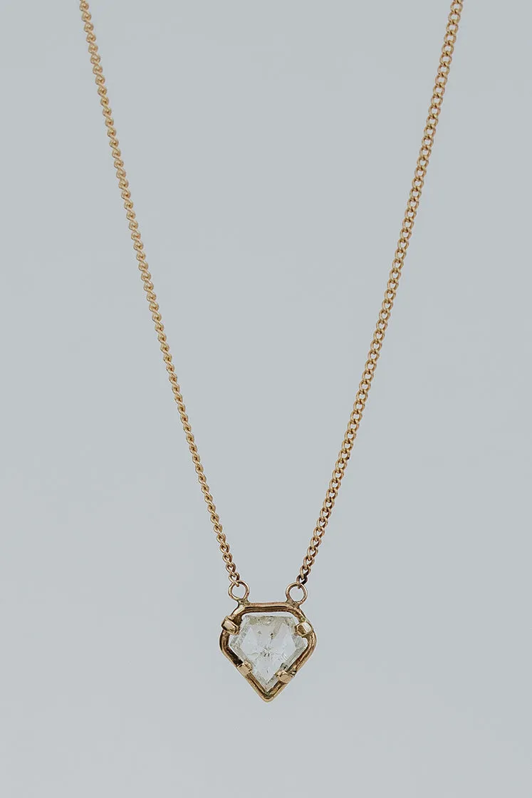 Diamond Shield Necklace - 14k