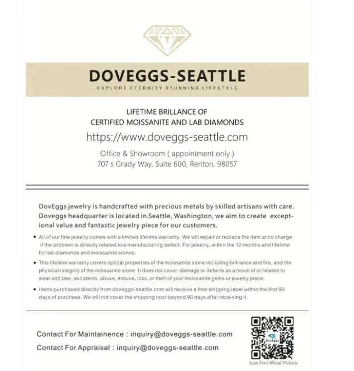 Doveggs round eye shape moissanite/lab grown diamond pendant with 24'' length necklace