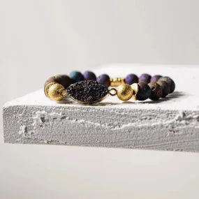 Druzy Purple Stretch Bracelet