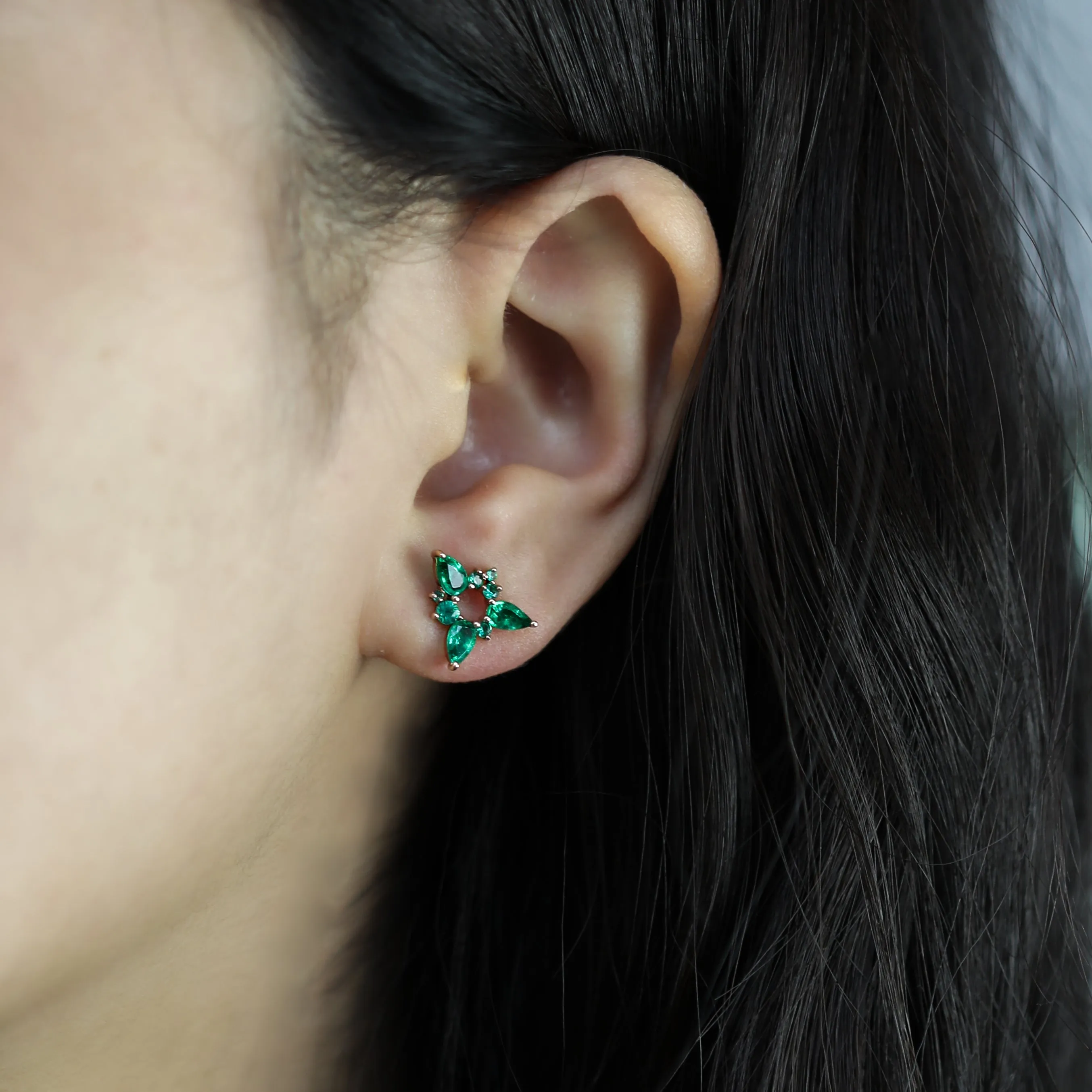 Electric Spark Studs Emerald