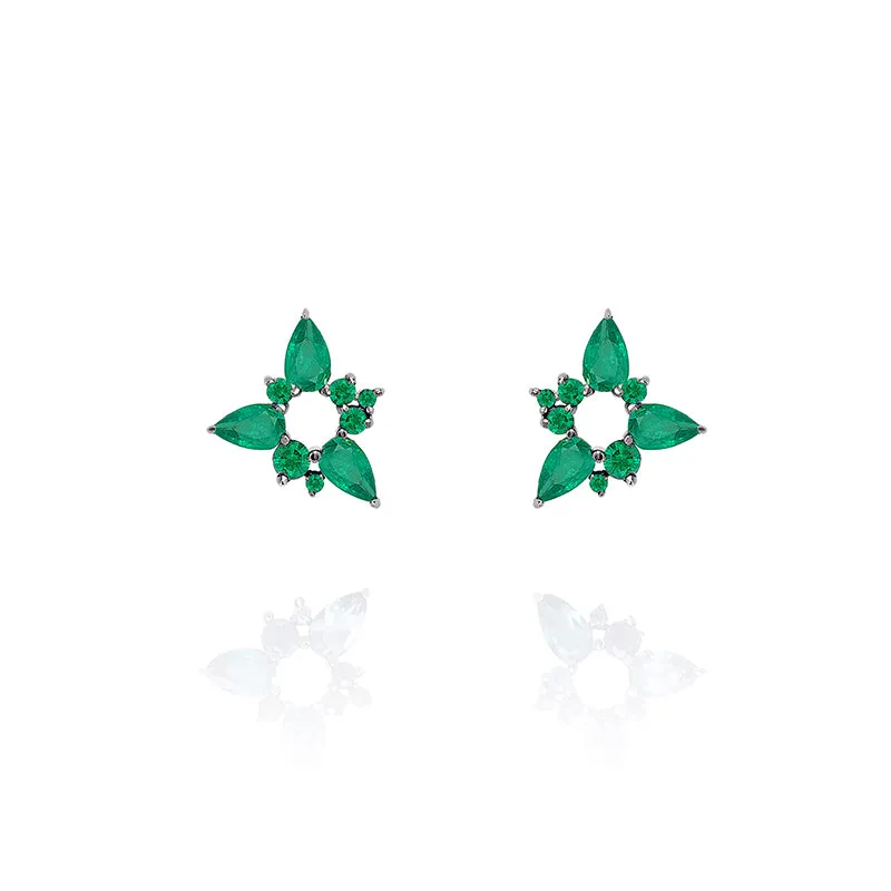 Electric Spark Studs Emerald