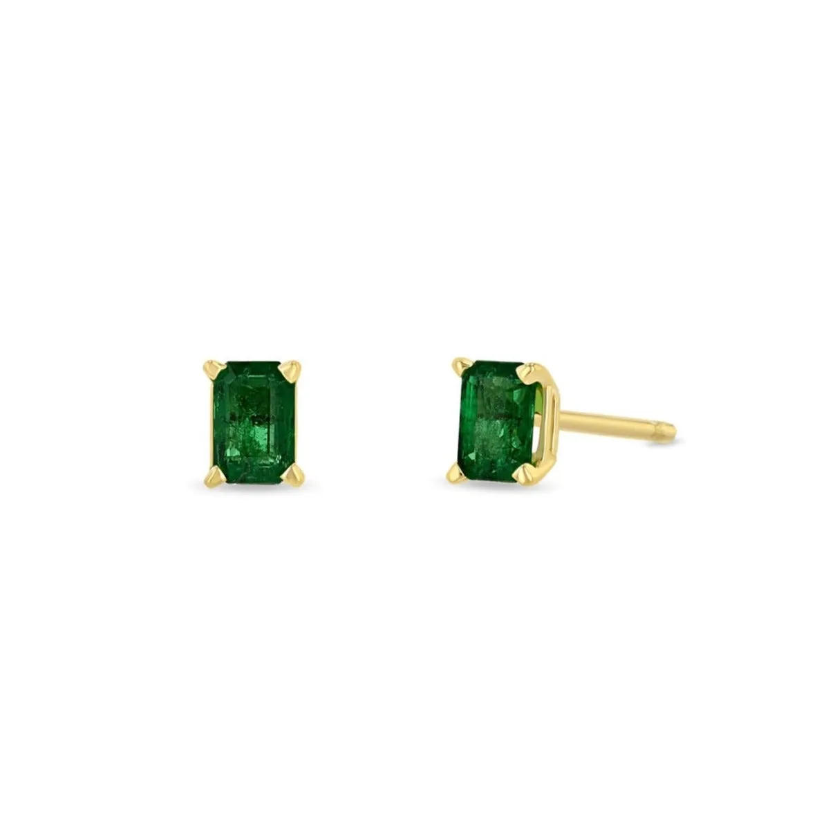 Emerald-Cut Emerald Studs by Zoe Chicco