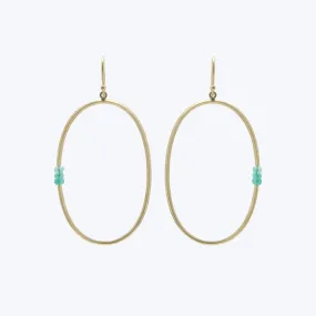 Emerald Double Bead Hoop Earrings