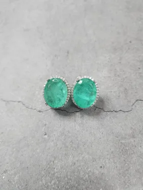 Emerald Oval Earrings