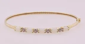 Estate 10K Opal and Diamond Bracelet