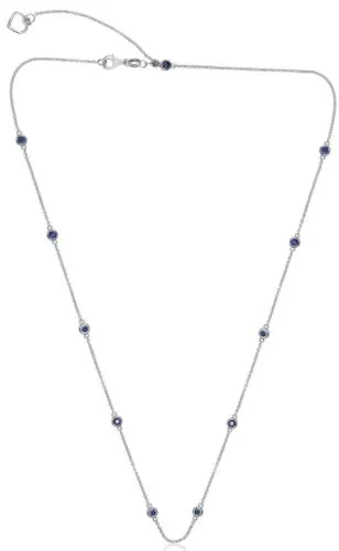 ESTATE 1.69CT AAA SAPPHIRE 14KT YELLOW GOLD 11 STONE BEZEL BY THE YARD NECKLACE