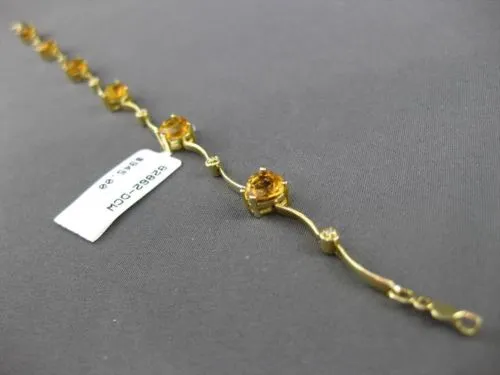 ESTATE LONG 3.85CTW DIAMOND & AAA CITRINE 14KT YELLOW GOLD HEART LOVE BRACELET