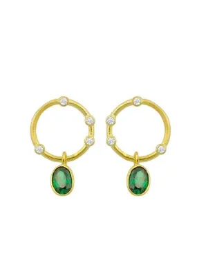 Eternity Drop Earrings - Emerald