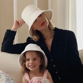 Ettrick: White Straw Bucket Hat As Seen On Kerry Pieri (and Lila)